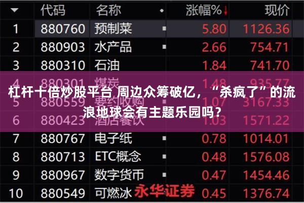 杠杆十倍炒股平台 周边众筹破亿，“杀疯了”的流浪地球会有主题乐园吗？