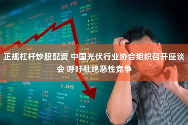 正规杠杆炒股配资 中国光伏行业协会组织召开座谈会 呼吁杜绝恶性竞争