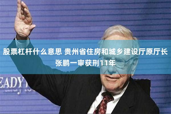 股票杠杆什么意思 贵州省住房和城乡建设厅原厅长张鹏一审获刑11年
