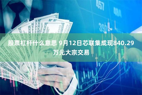 股票杠杆什么意思 9月12日芯联集成现840.29万元大宗交易