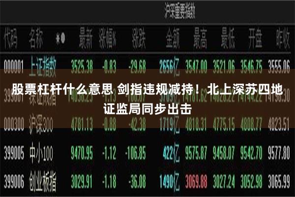 股票杠杆什么意思 剑指违规减持！北上深苏四地证监局同步出击