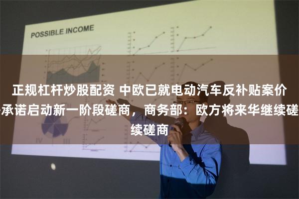 正规杠杆炒股配资 中欧已就电动汽车反补贴案价格承诺启动新一阶段磋商，商务部：欧方将来华继续磋商