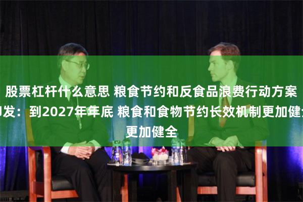 股票杠杆什么意思 粮食节约和反食品浪费行动方案印发：到2027年年底 粮食和食物节约长效机制更加健全