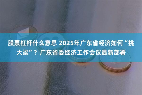 股票杠杆什么意思 2025年广东省经济如何“挑大梁”?广东省委经济工作会议最新部署