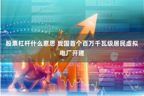 股票杠杆什么意思 我国首个百万千瓦级居民虚拟电厂开建